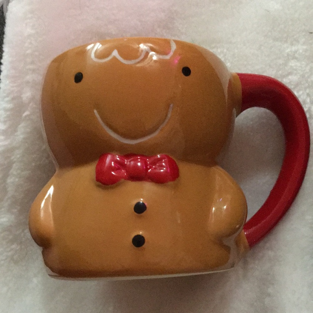 Gingerbread Man Mug with Red Handle